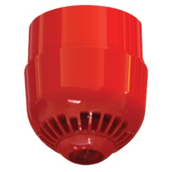 Siréna s LED majákem na strop, EN54-23, IP65, červená