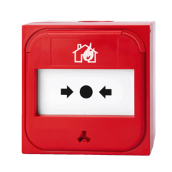 Tlačítkový konvenční požární hlásič s přepínacím kontaktem, plastový element,  bez LED indikace, bez montážní krabičky - 1