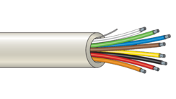 Kabel nestíněný, 8 žilový, lanko, 8 x 0,22 mm2, PVC, bílý, 100m