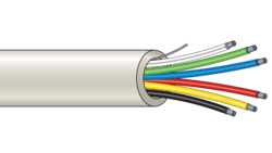 Kabel nestíněný, 6 žilový, lanko, 6 x 0,22 mm2, PVC, hnědý, 100m