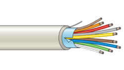 Stíněný kabel bílý 8X7/0,2 mm - bezhalogenový - role 500 m